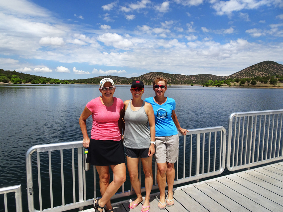 Parker Canyon Lake swim - Leanne Fahlgren, Stefanie Brown and Kathleen Bober
