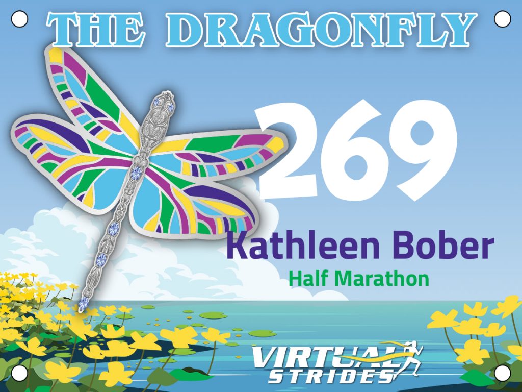 Virtual Strides The Dragonfly race bib