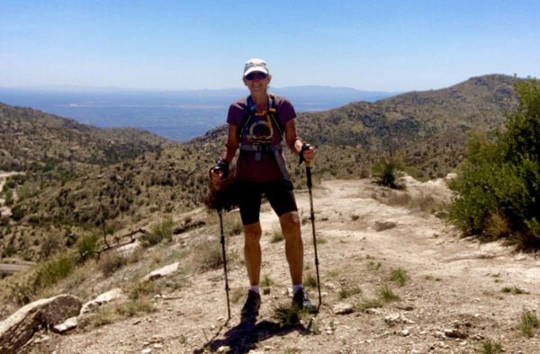 Kathleen Bober hiking on Mt. Lemmon