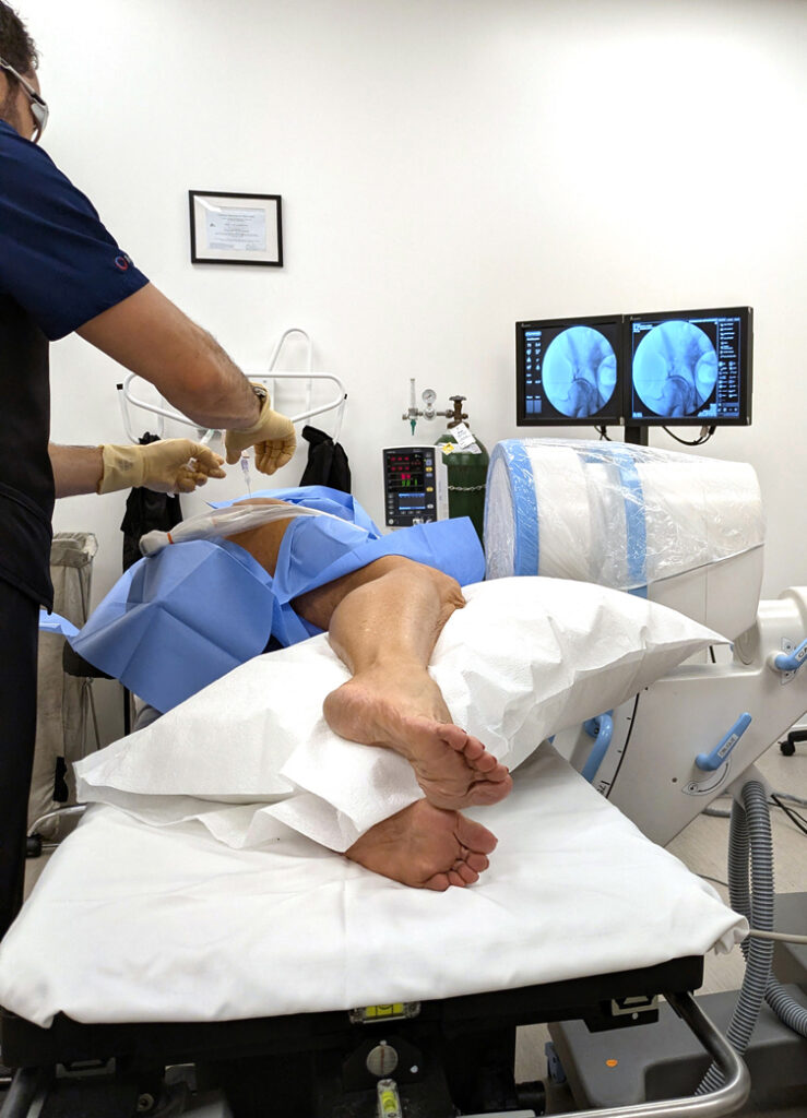 Kathleen Bober undergoing stem cell therapy by Dr. Stephen Derrington